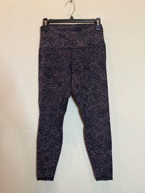 lululemon athletica Black with Pink Lace Pattern leggings
